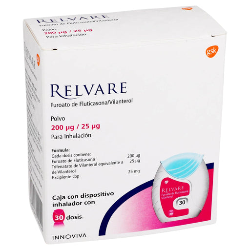 Relvare Disp Inh 200Mg/25Mg Con 30 Dosis (Fluticasona/Vilanterol) - WeCare Pharma