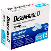 Desenfriol D 2Mg/5Mg/500Mg Con 12 Tabletas (Clorfenamina/Fenilefrina/Paracetamol) - WeCare Pharma