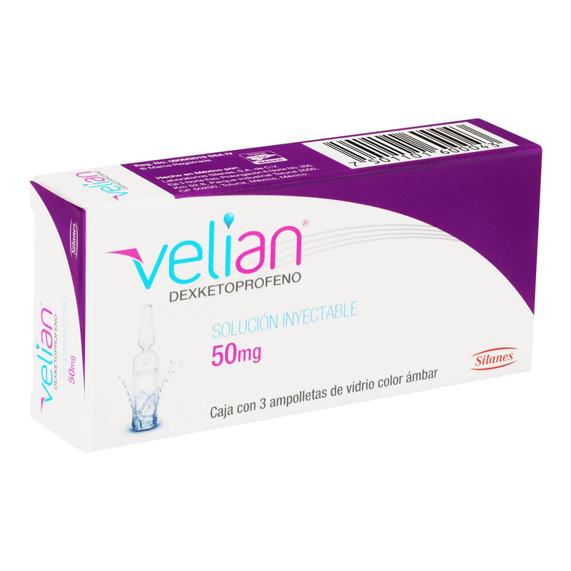 Velian 50Mg/2Ml Con 3 Ampulas (Dexketoprofeno) - WeCare Pharma