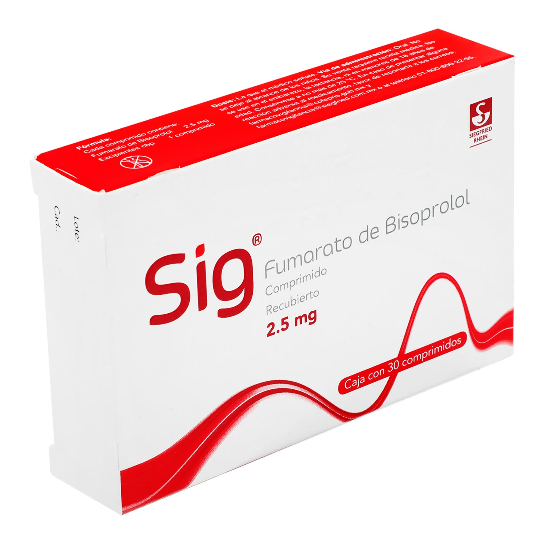 Sig 2.5Mg Con 30 Comprimidos (Fumarato De Bisoprolol) 2 - 7501300420398