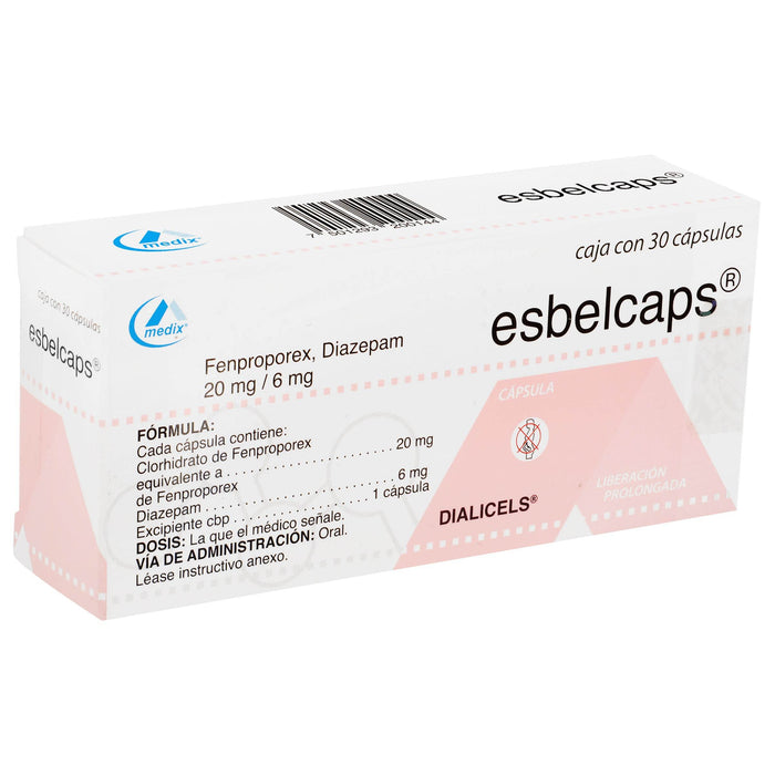 Esbelcaps (Fenproporex/Diazepam) Capsulas 20Mg/6Mg Con 30 - WeCare Pharma