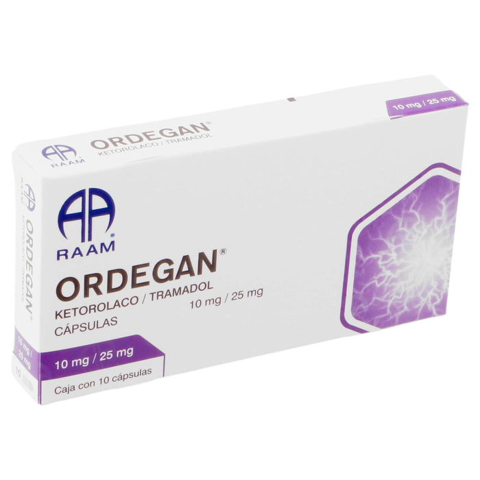 Ordegan 10Mg/25Mg Con 10 Capsulas (Ketorolaco/Tramadol) - WeCare Pharma