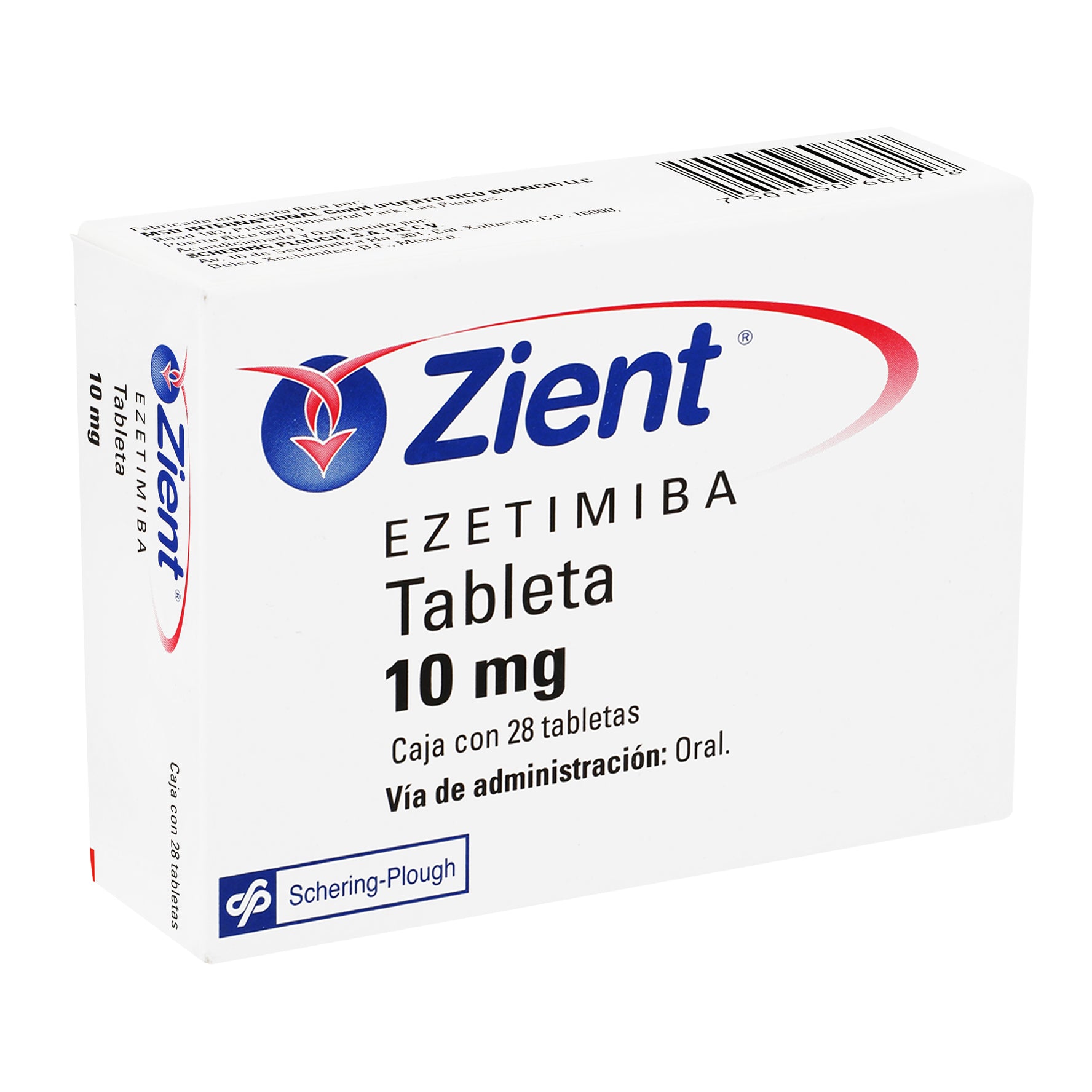 Zient 10Mg Con 28 Tabletas (Ezetimiba) 2 - 7501050608718