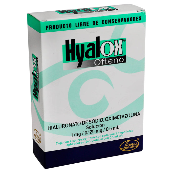 Hyalox Ofteno Gotas 1Mg/0.125Mg/0.5Ml Con 20 (Hialunorato De Sodio/Oximetazolina) - WeCare Pharma