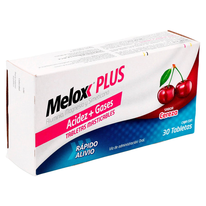 Melox Plus Mast 200Mg Con 30 Cereza Tabletas (Aluminio/Magnesio/Simeticona) - WeCare Pharma