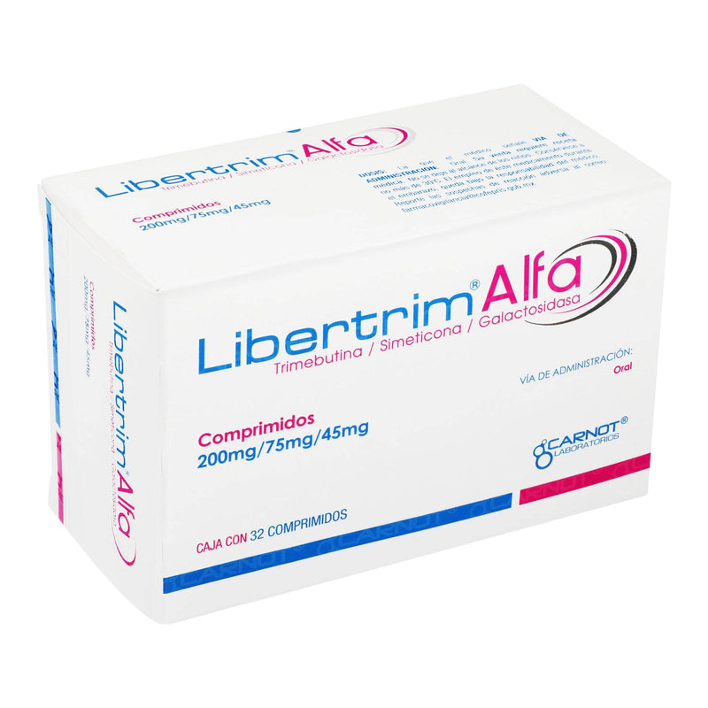 Libertrim Alfa 200Mg/75Mg/45Mg Con 32 Tabletas (Trimebutina/Simeticona/Galactosidasa) - WeCare Pharma