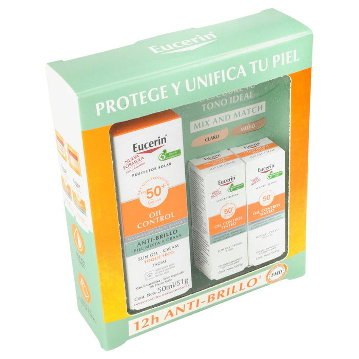 Eucerin Kit Toque Seco Fps50 50Ml+ 2 Mini Fps50 Medio Y Claro - WeCare Pharma