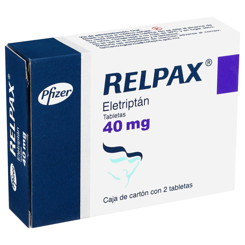 Relpax 40 Mg Con 2 Tabletas (Eletriptan) - WeCare Pharma