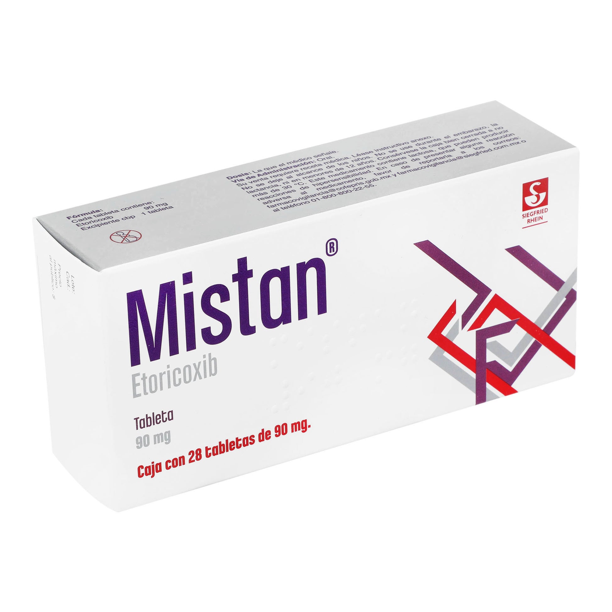 Mistan 90Mg Con 28 Tabletas (Etoricoxib) 2 - 7501300420725