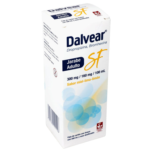 Dalvear Sf Ad Jarabe 160Mg/300Mg/100Ml 200Ml Lima-Limon (Dropropizina/Bromhexina) - WeCare Pharma