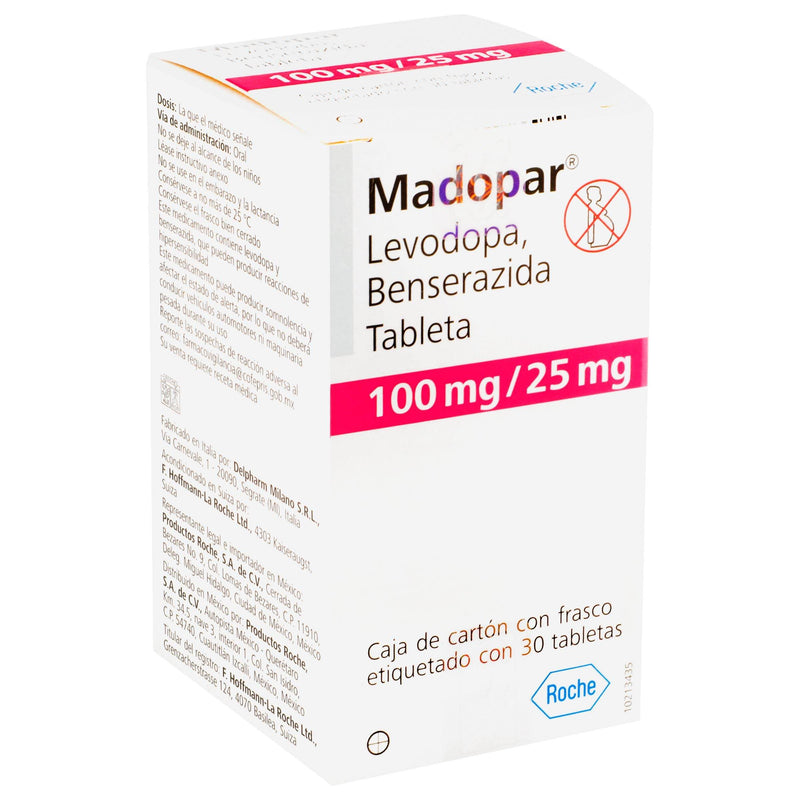Madopar 100Mg/25Mg Con 30 Tabletas (Levodopa/Benserazida) - WeCare Pharma