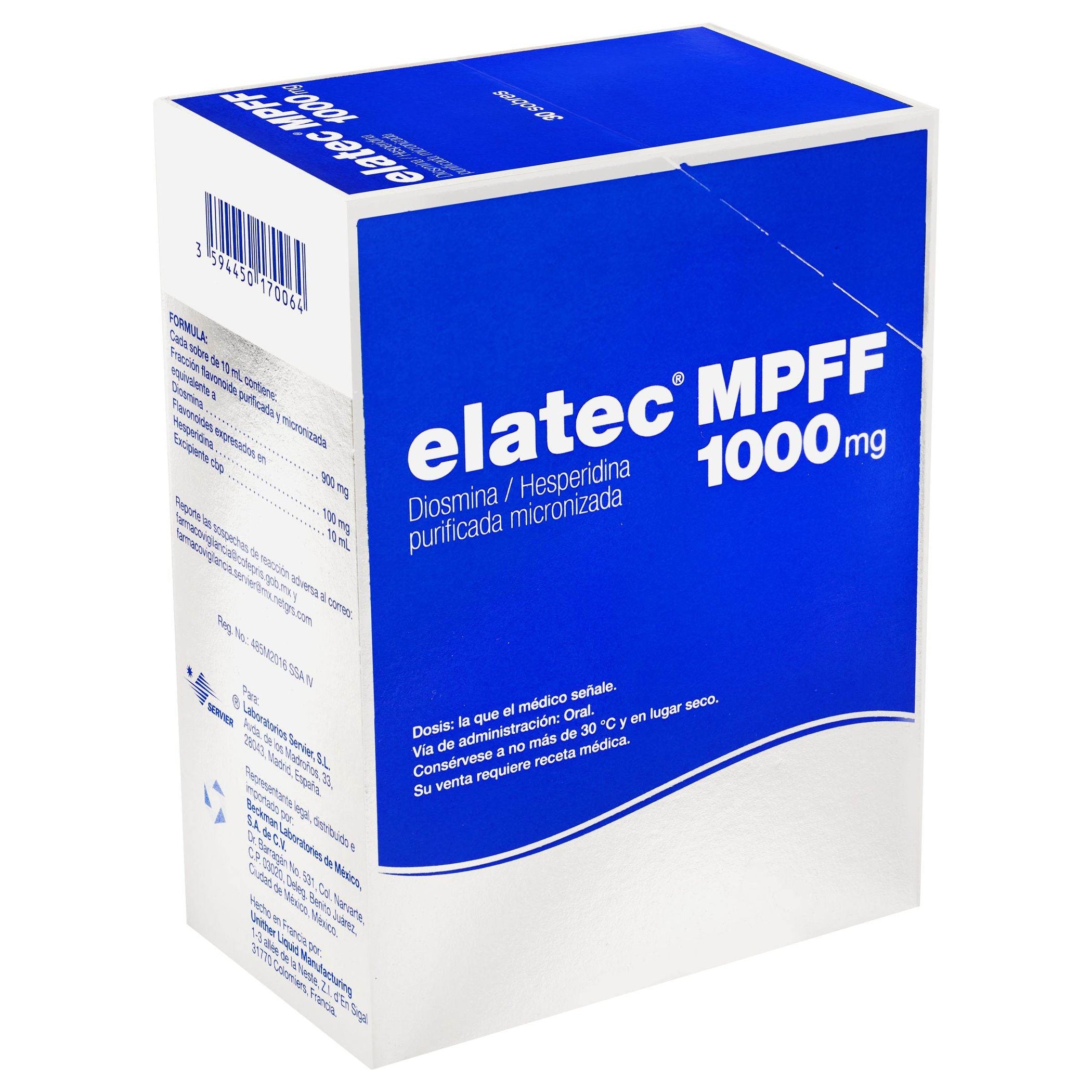 Elatec Mpff Sobres 1000Mg/10Ml Con 30 (Diosmina/Hesperidina) — WeCare ...