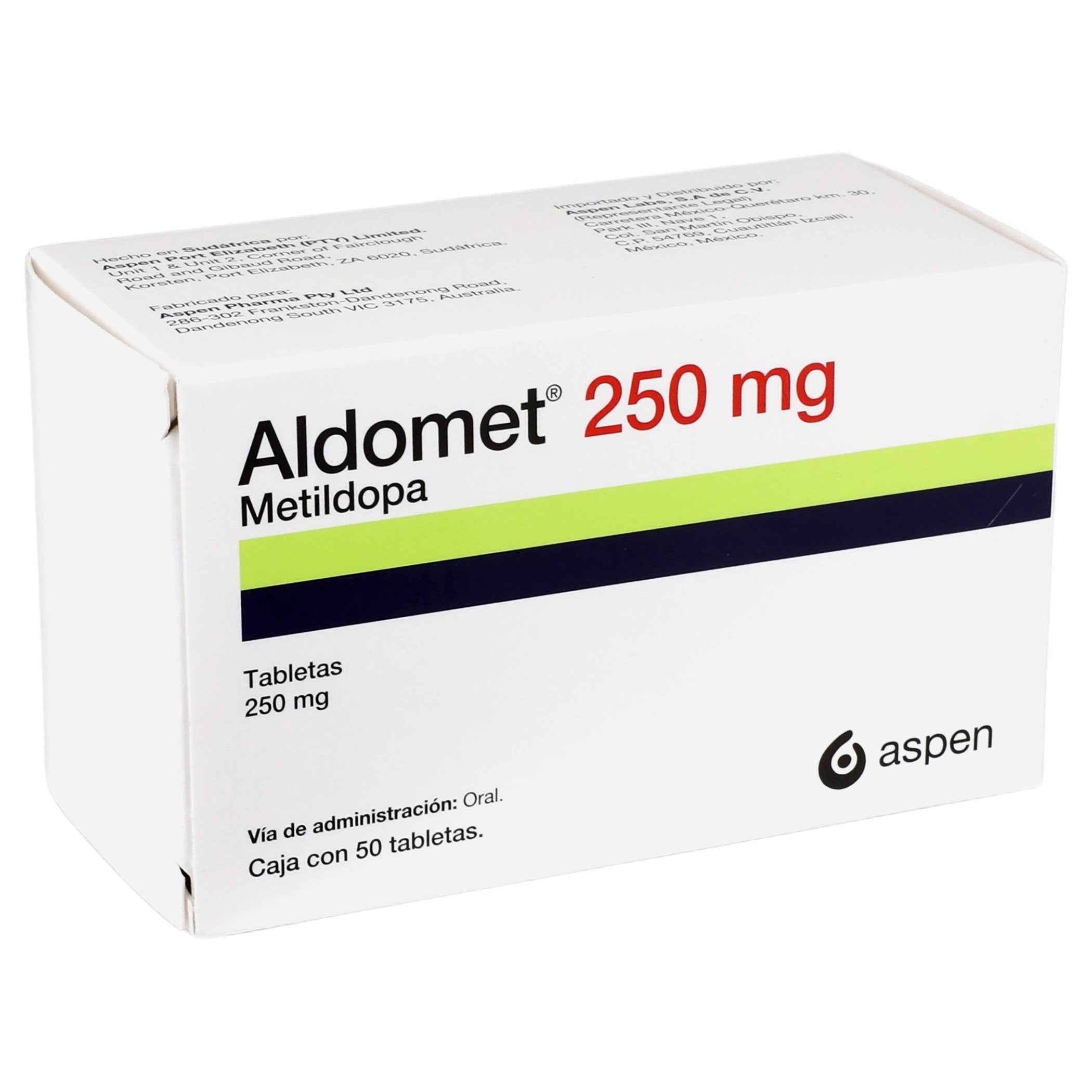 Aldmoet Aldomet 250Mg Con 50 Tabletas (Metildopa) — WeCare Pharma