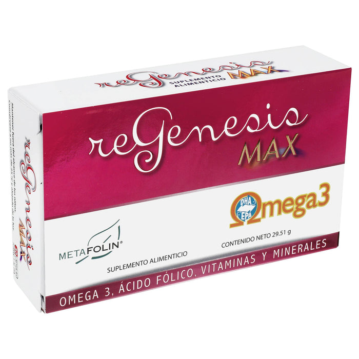 Regenesis Max 26.01G Con 30 Capsulas (Omega 3/Acido Folico/Vitaminas/Minerales) - WeCare Pharma