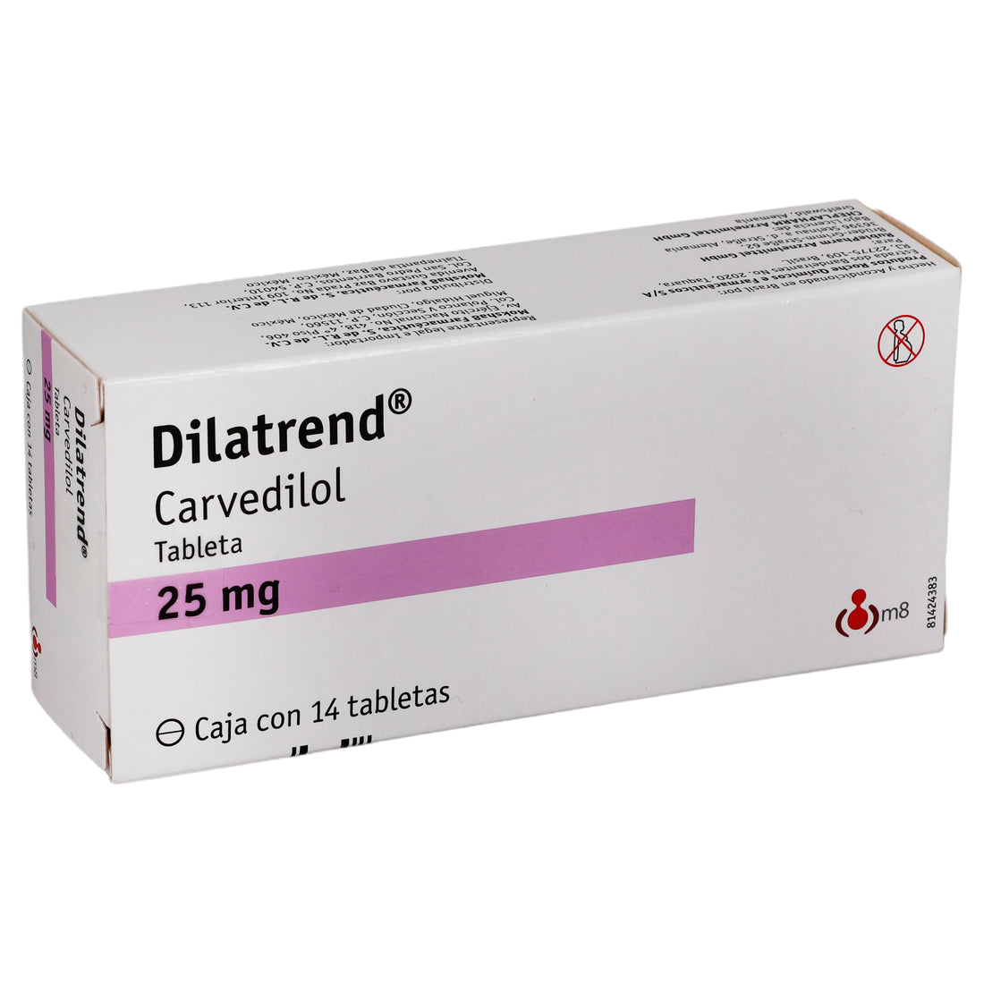 Dilatrend 25Mg Con 14 Tabletas (Carvedilol) 2 - 7501009071457