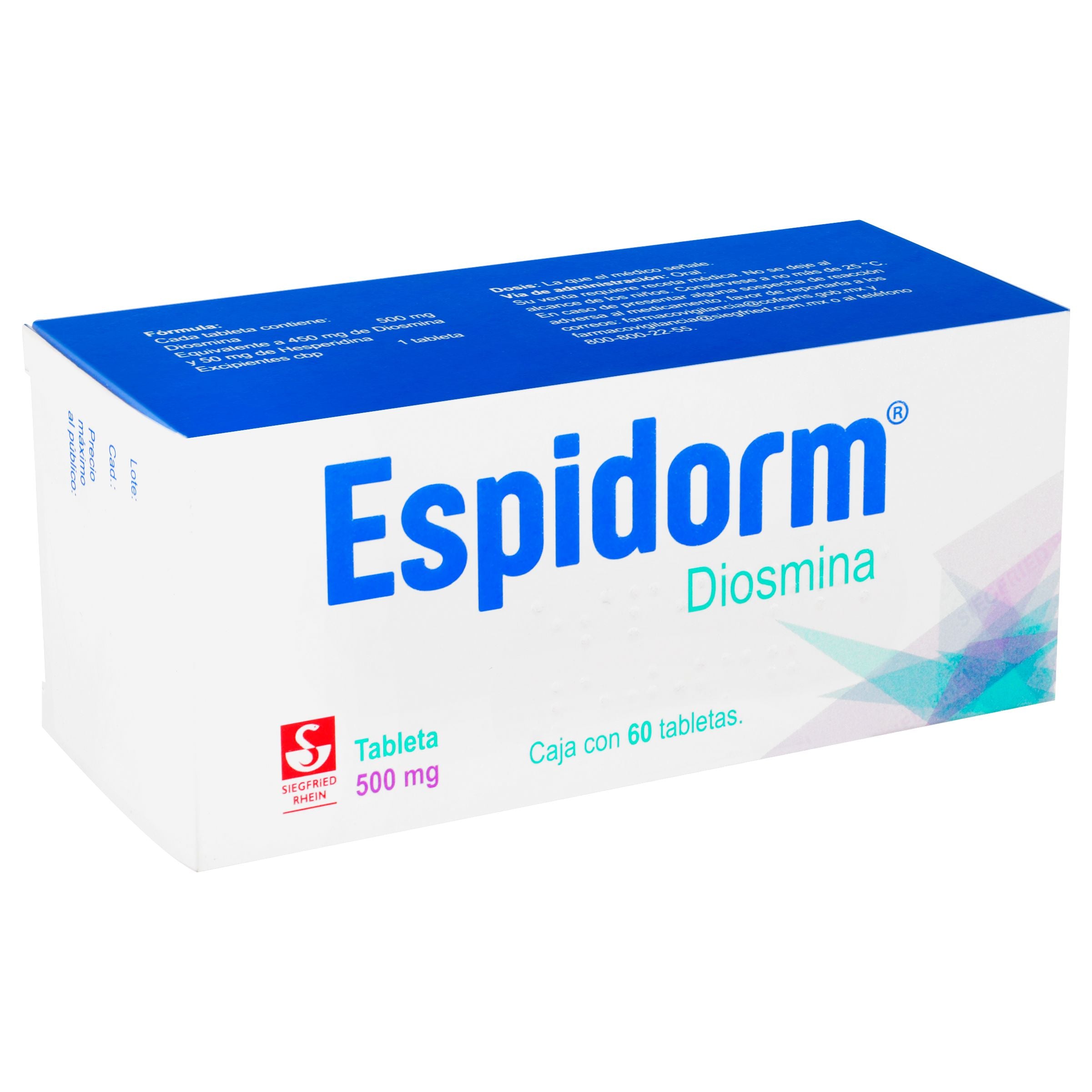 Espidorm 500Mg Con 60 Tabletas (Diosmina) 2 - 7501300421142