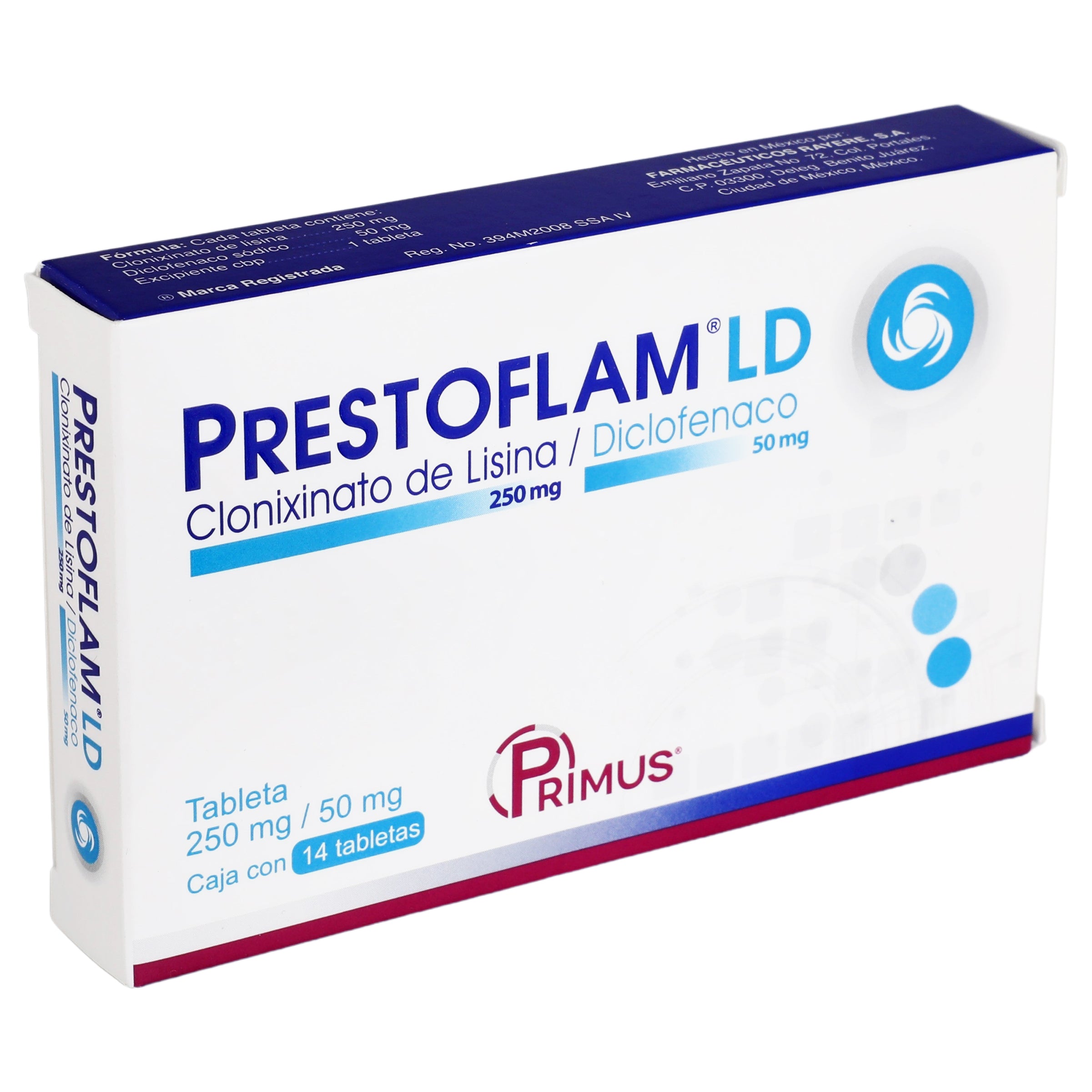 Prestoflam Ld 250Mg/50Mg Con 14 Tabletas (Clonixinato De Lisina/Diclofenaco) 2 - 7502003386202