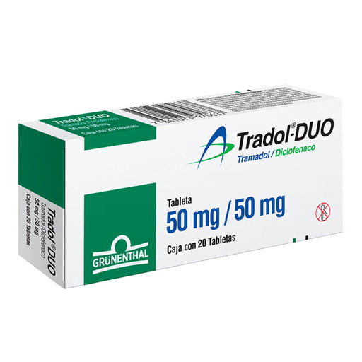 Tradol Duo 50/50Mg Con 20 Tabletas (Tramadol/Diclofenaco) - WeCare Pharma