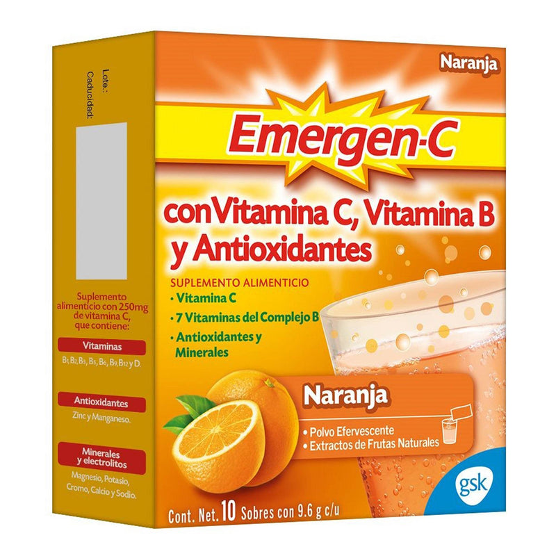 Emergen-C Sobre 9.6G Con 10 Naranja (Vit Con Vit B/Antioxidantes) - WeCare Pharma