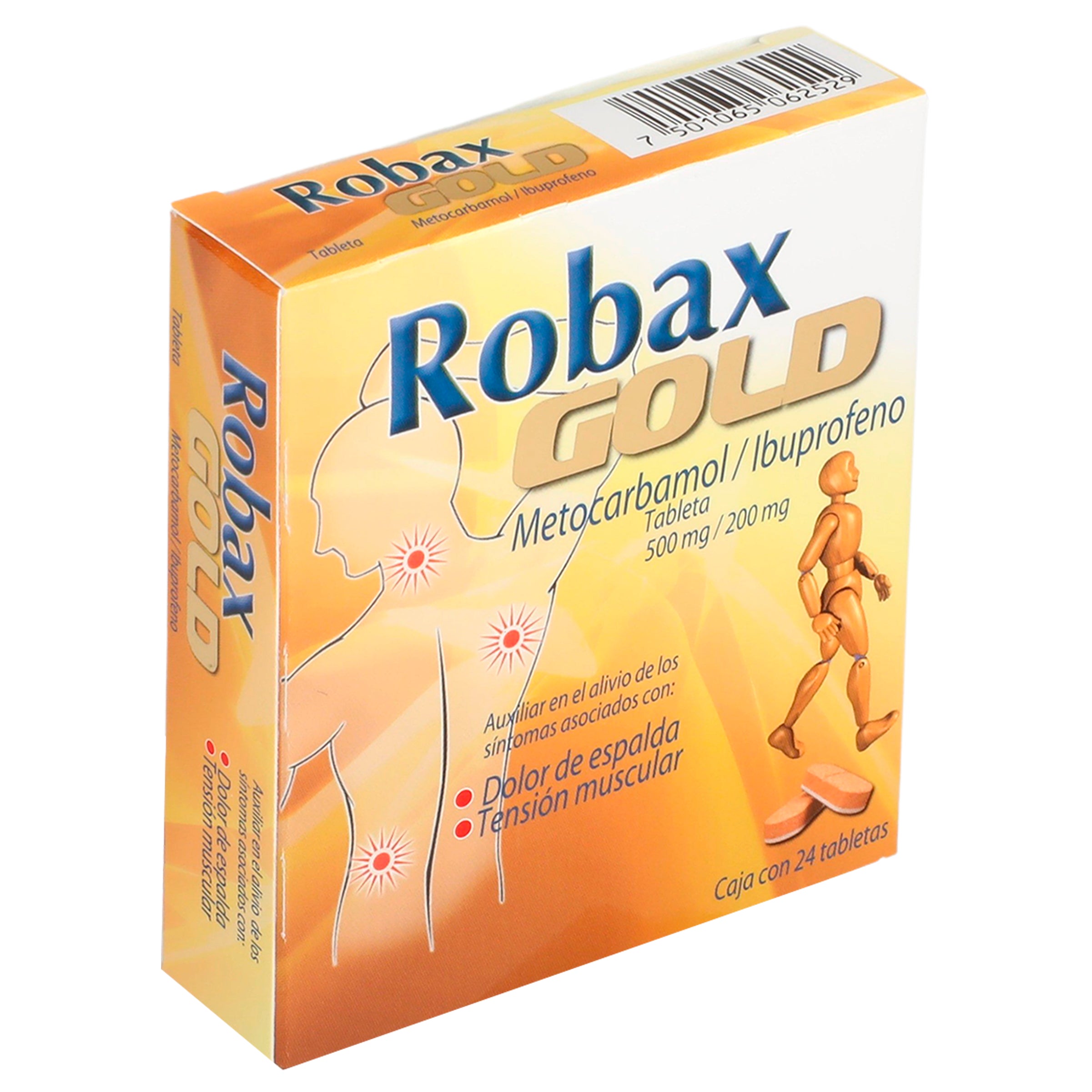 Robax Gold 500/200Mg Con 24 Tabletas (Metocarbamol/Ibuprofeno) 2 - 7501065062529