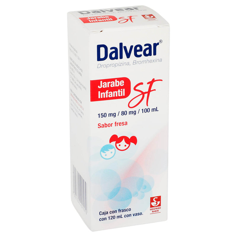 Dalvear Sf Inf Jarabe 150Mg/80Mg/100Ml 200Ml Fresa (Dropropizina/Bromhexina) - WeCare Pharma