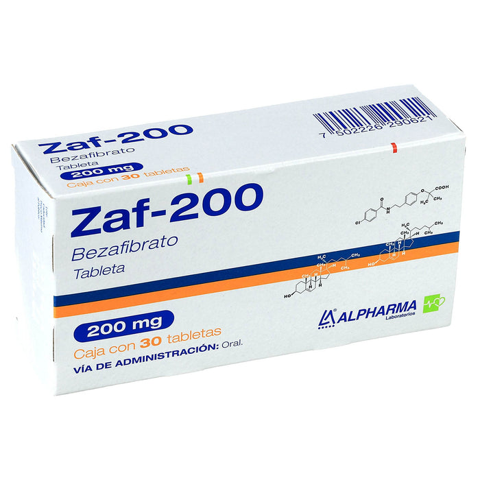 Zaf-200 (Bezafibrato) Tabletas 200Mg Con 30 - WeCare Pharma