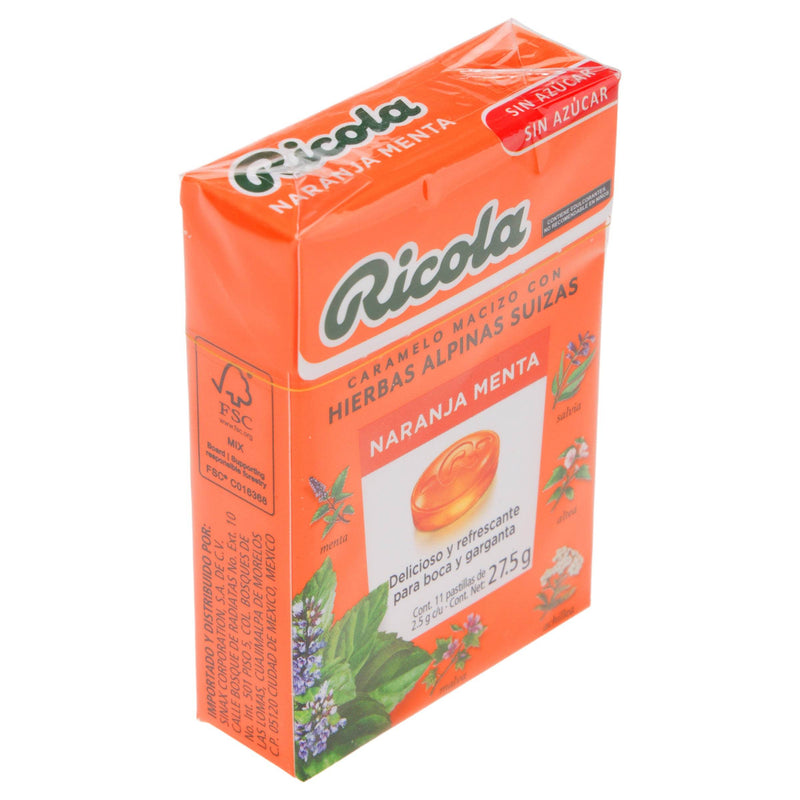 Caramelo Ricola Pastillas 27.5G Con 11 Naranja-Menta (Hierbas Alpinas Suizas) - WeCare Pharma