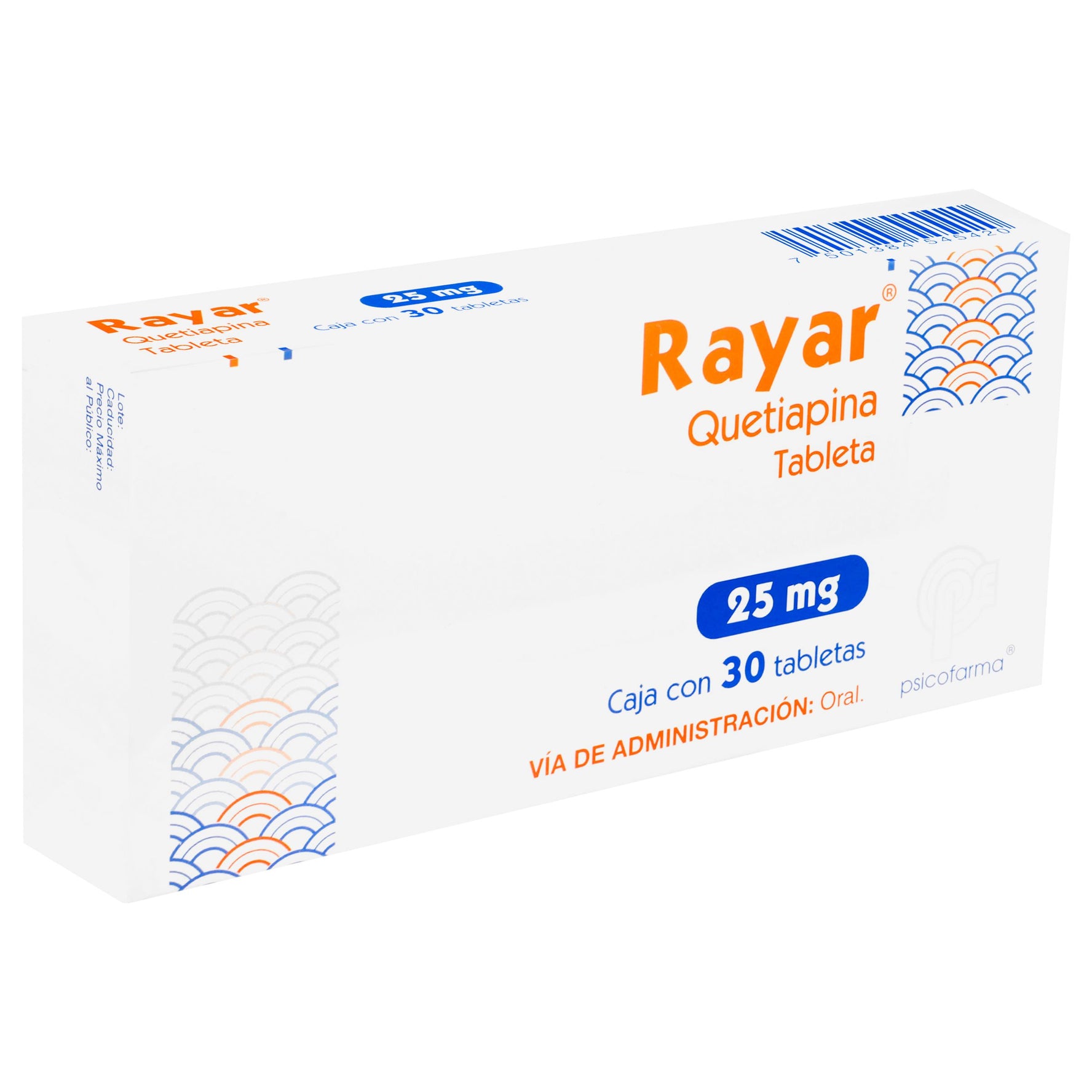 Rayar 25Mg Con 30 Tabletas (Quetiapina) 2 - 7501384545420