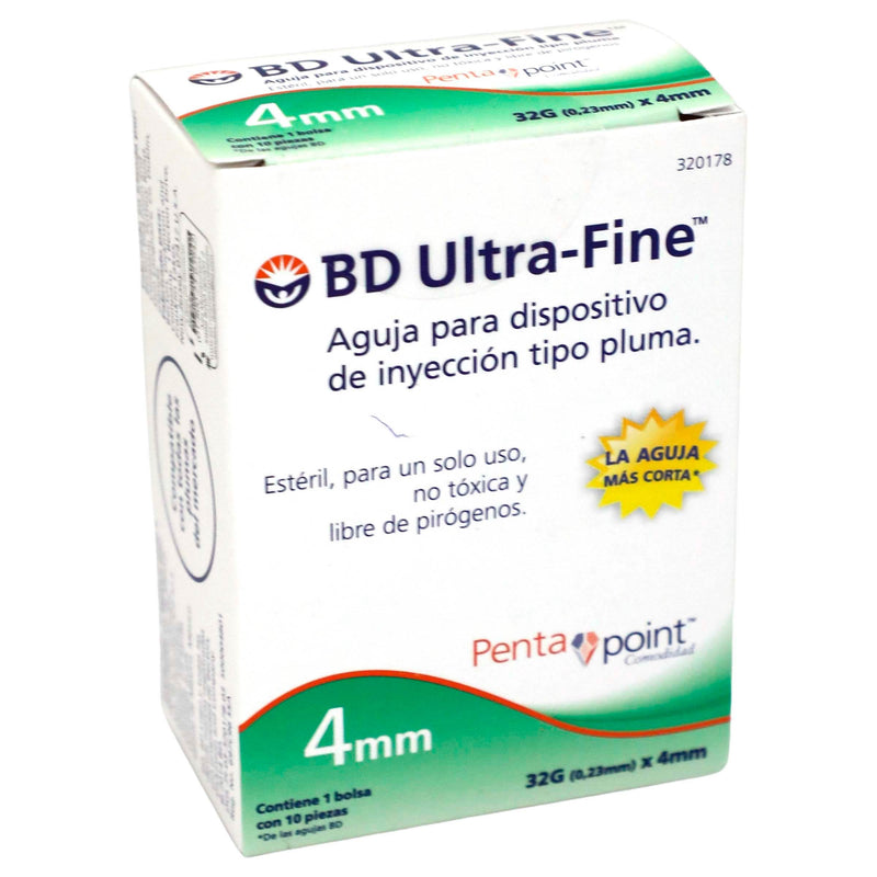 Aguja Para Pluma Bd 32Gx4Mm Con 10 - WeCare Pharma
