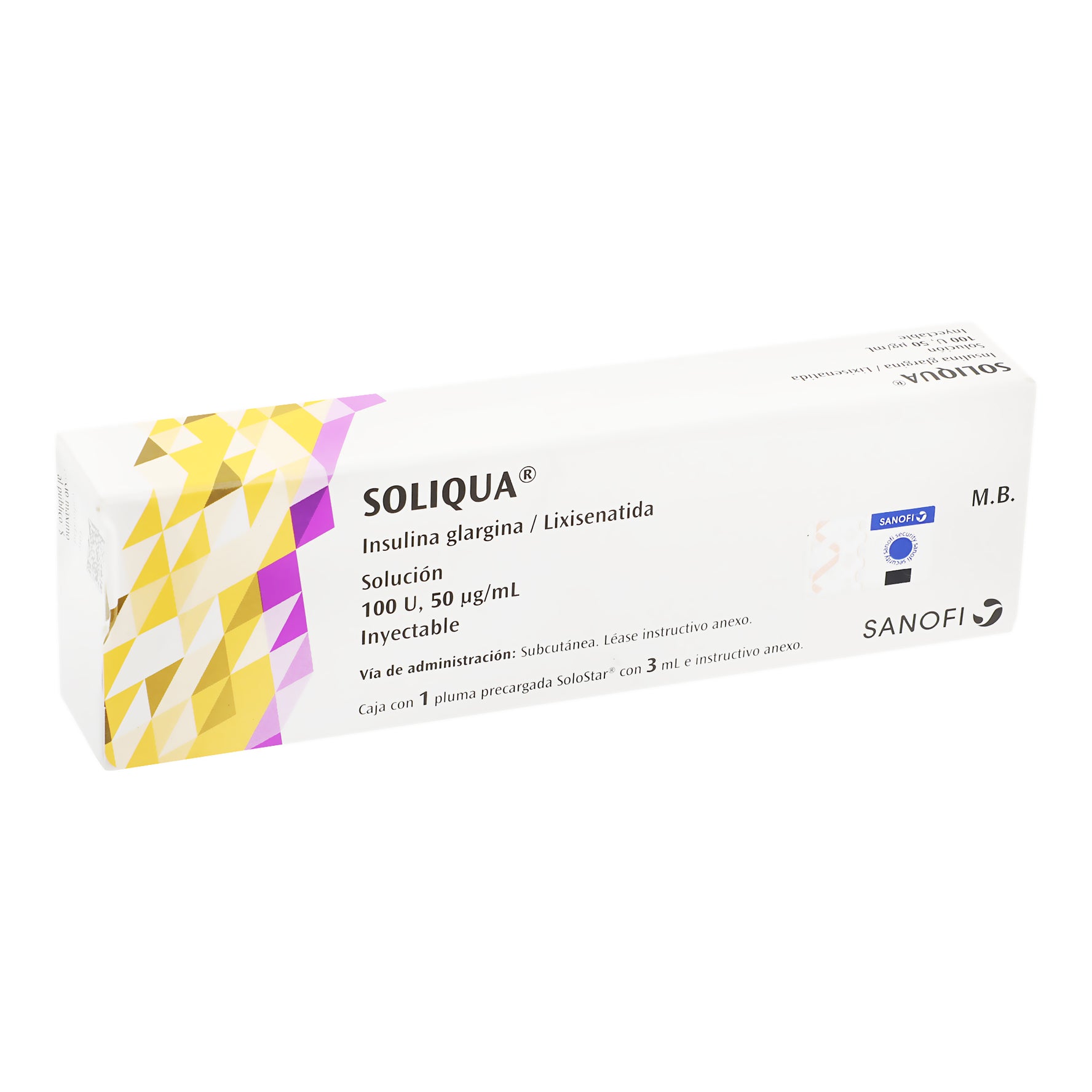 Soliqua Pluma 100Unid/Ml 3Ml Con 1 (Insulina Glargina) 2 - 7501165011991