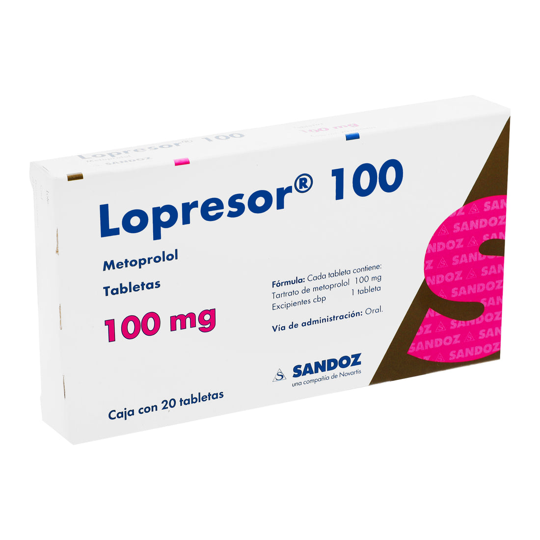 Lopresor 100 100Mg Con 20 Tabletas (Metoprolol) 2 - 7502216930476