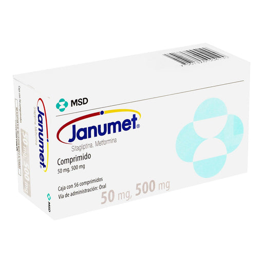 Janumet 50Mg/500Mg Con 56 Tabletas (Sitagliptina/Metformina) - WeCare Pharma