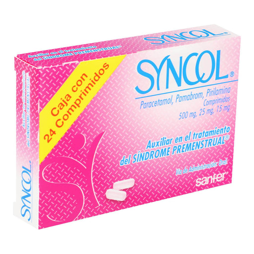 Syncol 500Mg/25Mg/15Mg Con 24 Comprimidos (Paracetamol/Pamabrom/Pirilamina) - WeCare Pharma