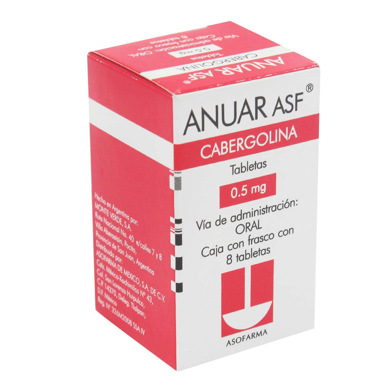 Anuar 0.5Mg Con 8 Tabletas (Cabergolina) - WeCare Pharma