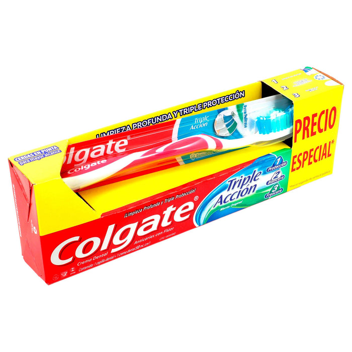 Cepillo Dental Colgate Triple Acción + Crema Dentral 50Ml - WeCare Pharma
