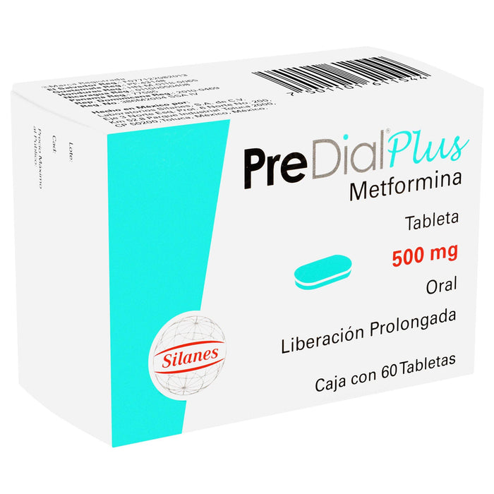 Predial Plus 500Mg Con 60 Tabletas (Metformina) 1 - 7501101611544