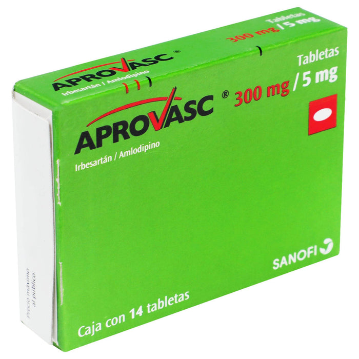 Aprovasc (Irbesartan/Amlodipino) Tabletas 300Mg/5Mg Con 14 - WeCare Pharma
