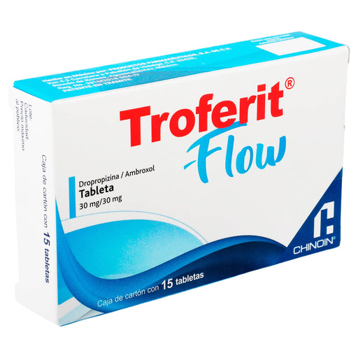 Troferit Flow 30Mg/30Mg Con 15 Tabletas (Dropropizina/Ambroxol) - WeCare Pharma