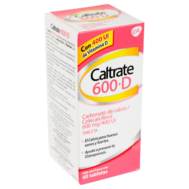 Caltrate 600+D 600Mg/400Unid Con 60 Tabletas (Carbonato De Calcio/Colecalciferol) - WeCare Pharma
