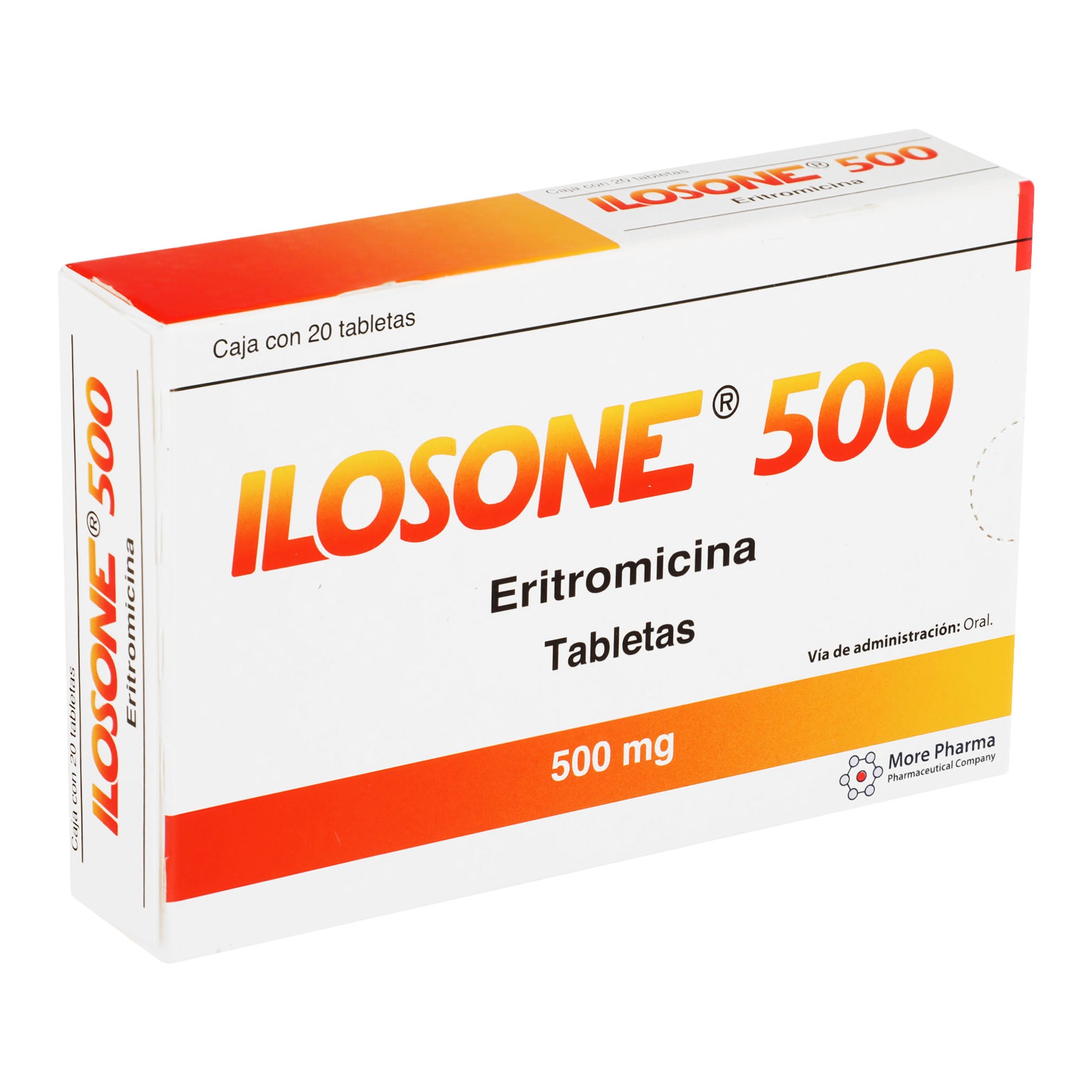 Ilosone 500 500Mg Con 20 Tabletas (Eritromicina) 2 - 7501082203318