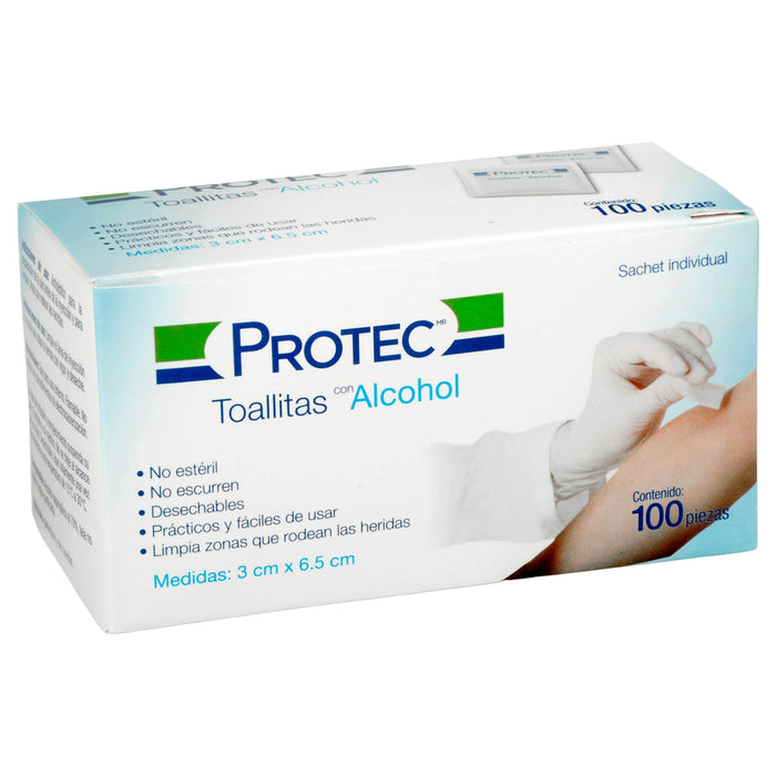 Toallitas Alcohol Protec Con 100 - WeCare Pharma