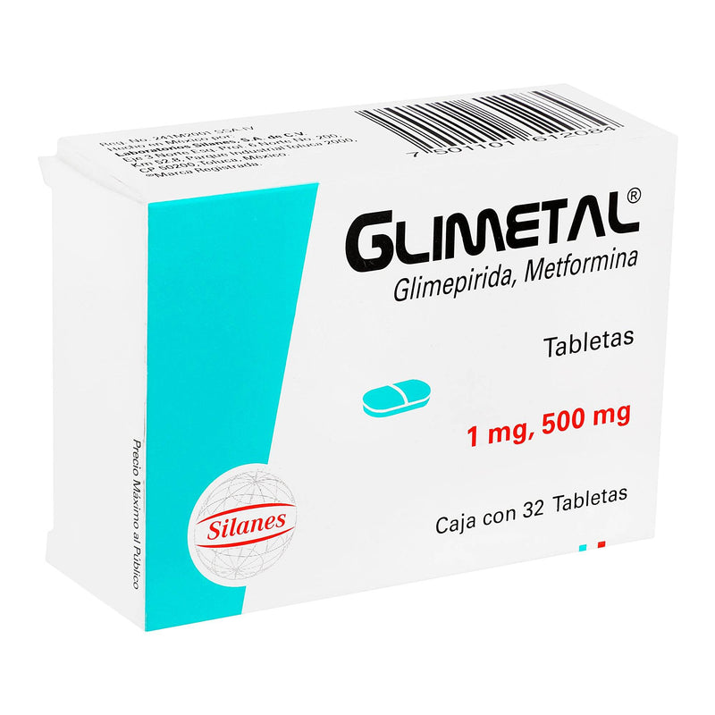 Glimetal 1Mg/500Mg Con 32 Tabletas (Glimepirida/Metformina) - WeCare Pharma