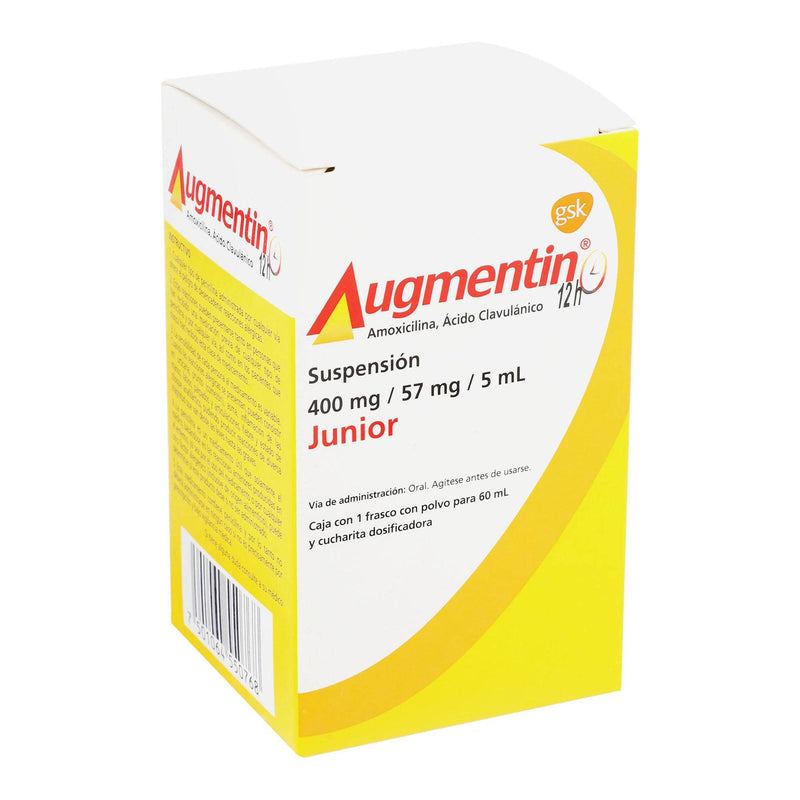 Augmentin 12H Jr Suspensión 400Mg/57Mg/5Ml 60Ml (Amoxicilina/Clavulanato) - WeCare Pharma