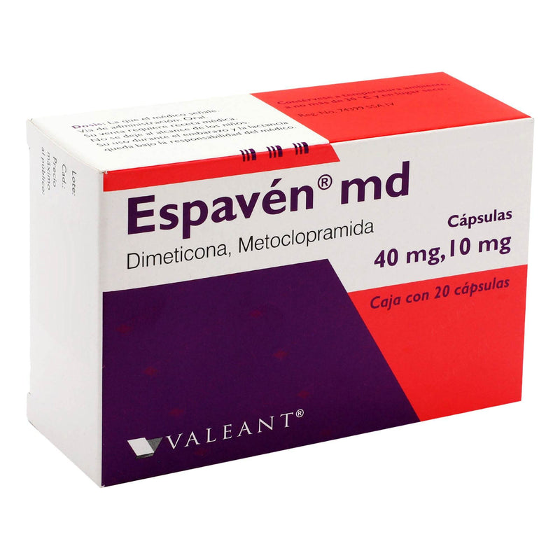 Espaven Md 40 Mg/10Mg Con 20 Capsulas (Simeticona/Metoclopramida) - WeCare Pharma