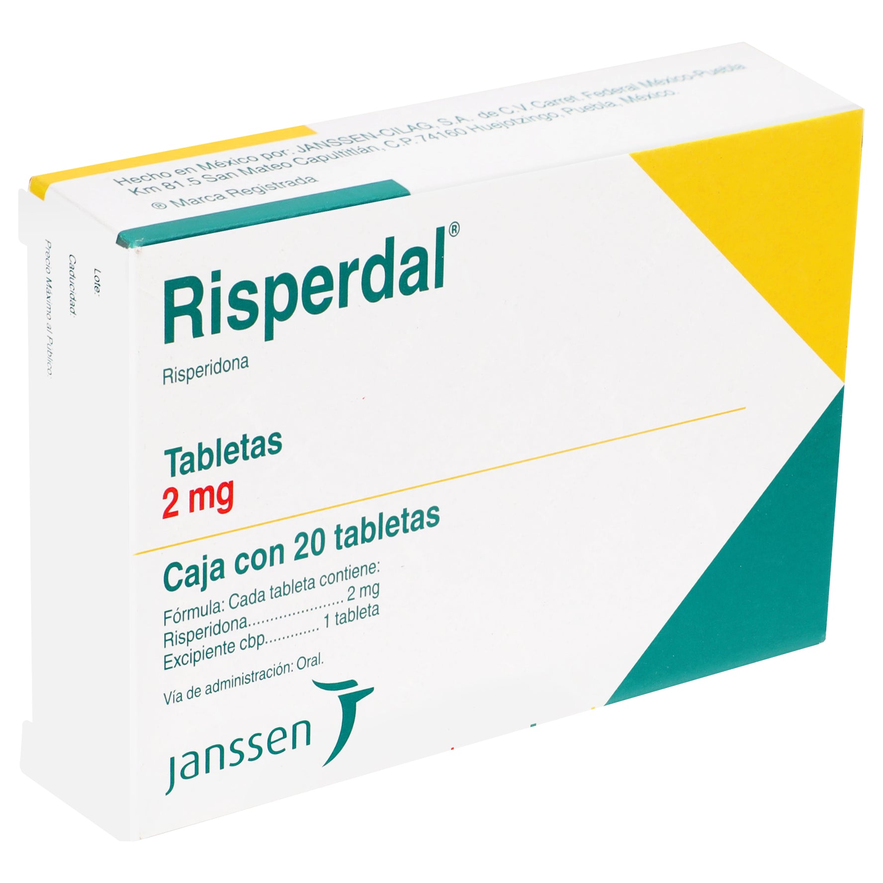 Risperdal 2Mg Con 20 Tabletas (Risperidona) 2 - 7501109901616