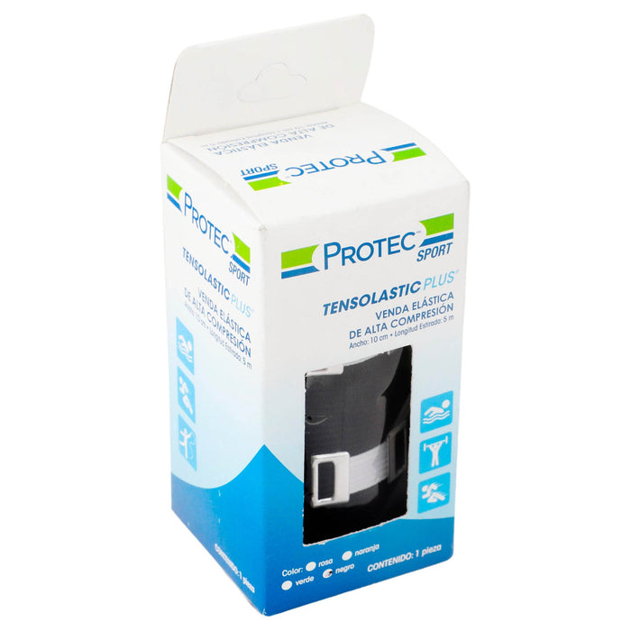 Venda Alta Compresión Tensolastic Plus Protec 10Cmx5M Negro - WeCare Pharma