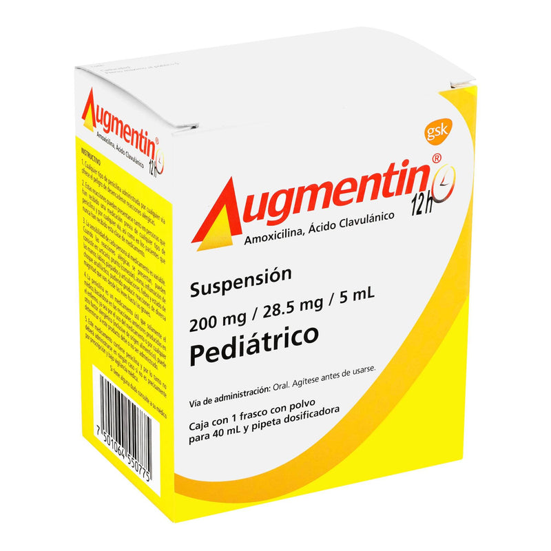 Augmentin 12H Ped Suspensión 200Mg/28.5Mg/5Ml 40Ml (Amoxicilina/Clavulanato) - WeCare Pharma