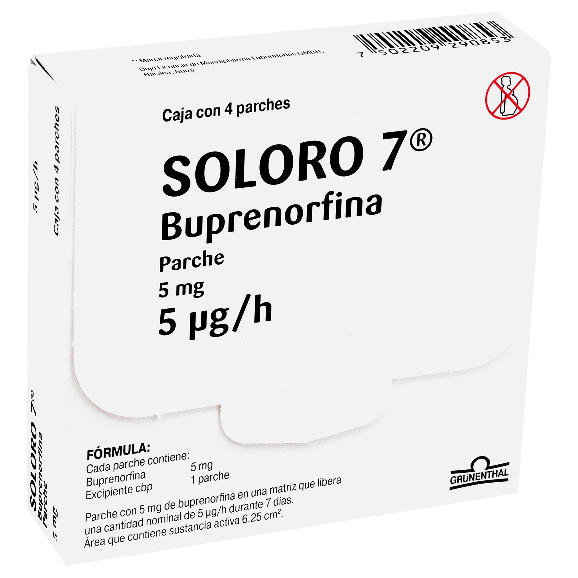 Soloro Soloro 7 (Buprenorfina) Parche 5Mg Con 4 — WeCare Pharma