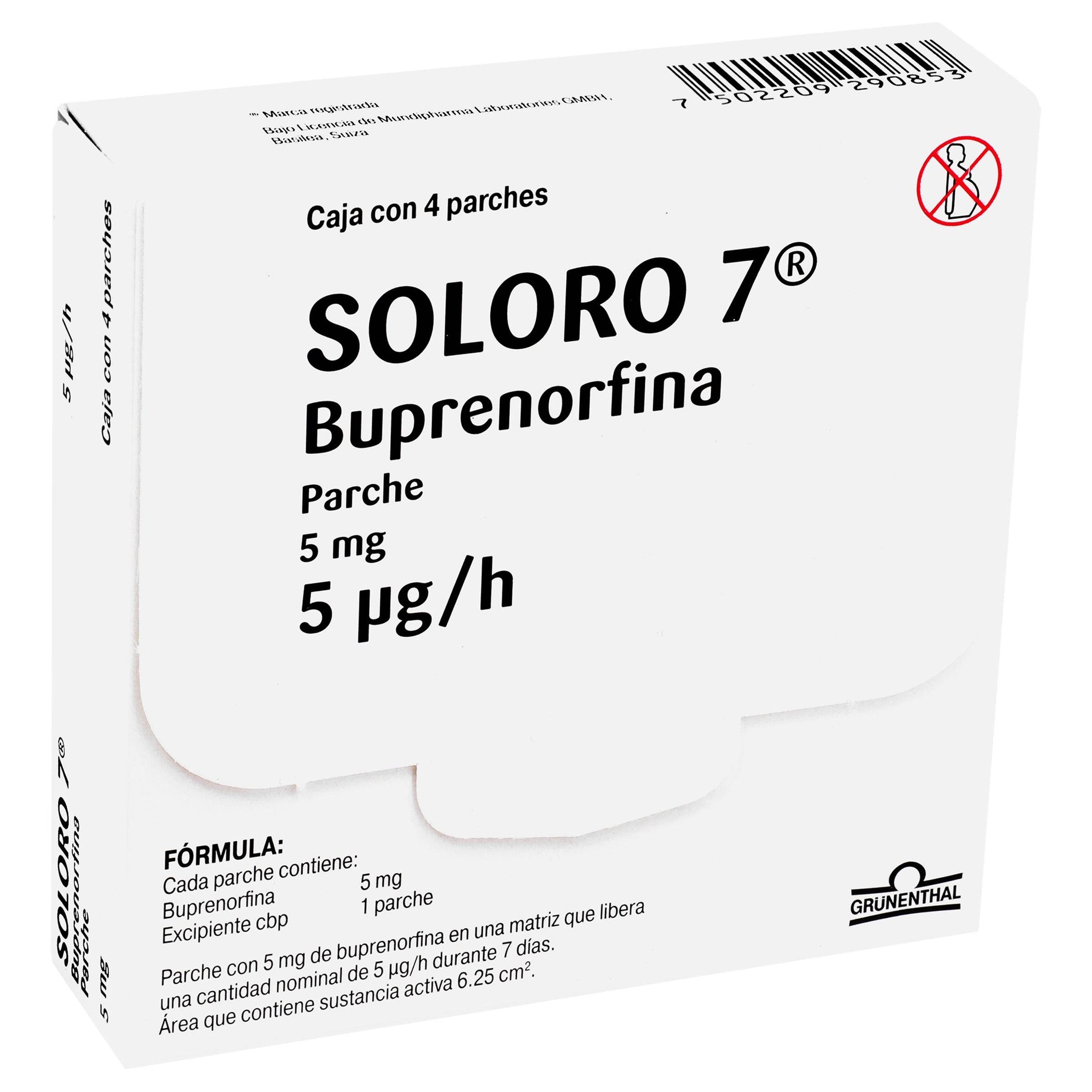 Soloro Soloro 7 (Buprenorfina) Parche 5Mg Con 4 — WeCare Pharma