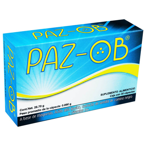 Paz-Ob 26.61G Con 30 Capsulas (Magnesio/Acido Alfa Lipoico/Vitamina B) - WeCare Pharma